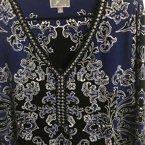 JM Collection, Embellished Sequin Tunic, 0X - Picture 2 of 2